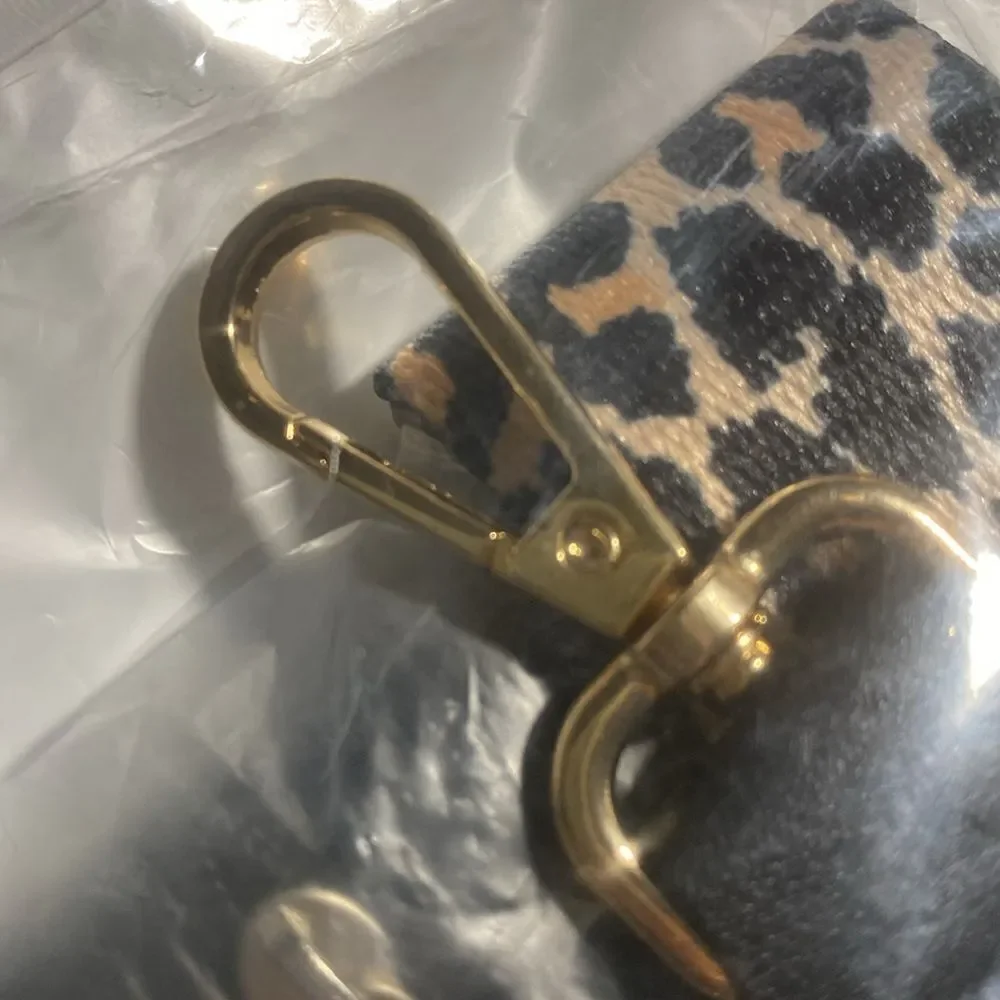 Woven Nylon Cell Phone Lanyard Strap with Wallet Pouch Leopard